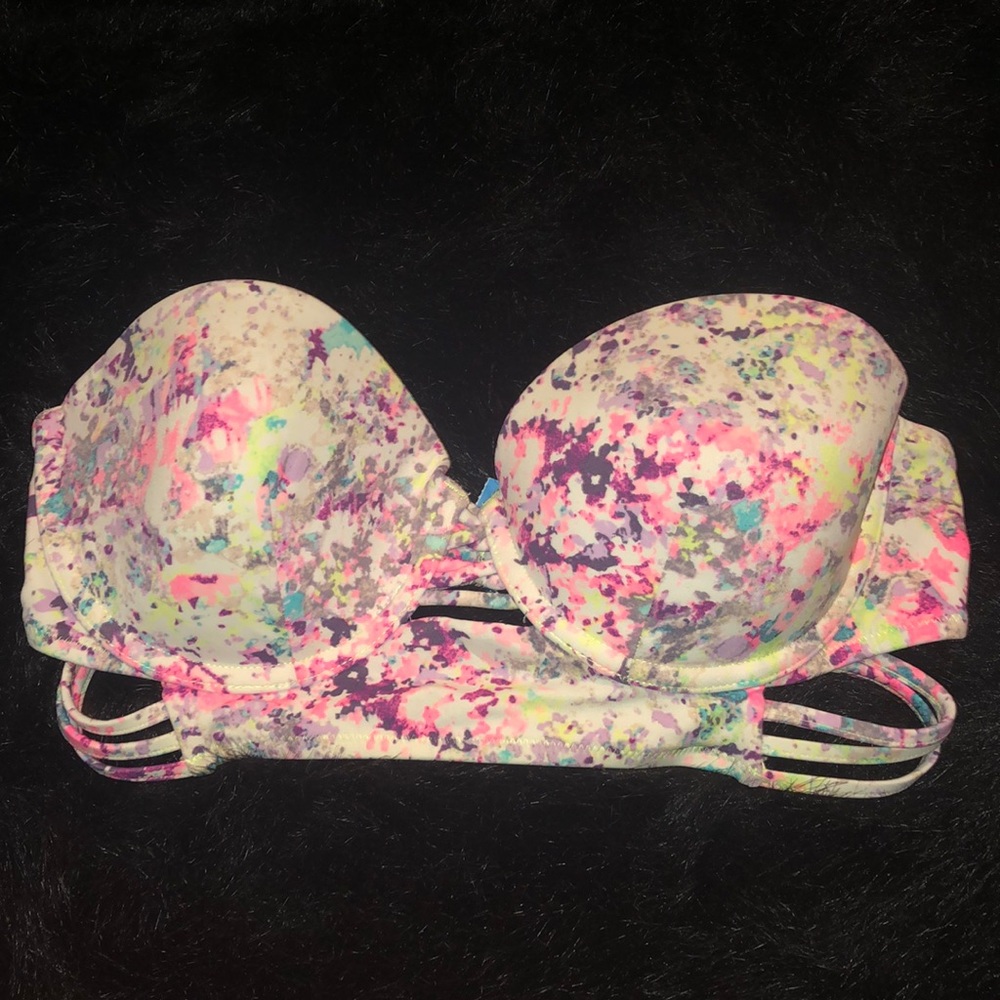 VS multicolor strapless bikini top 34C